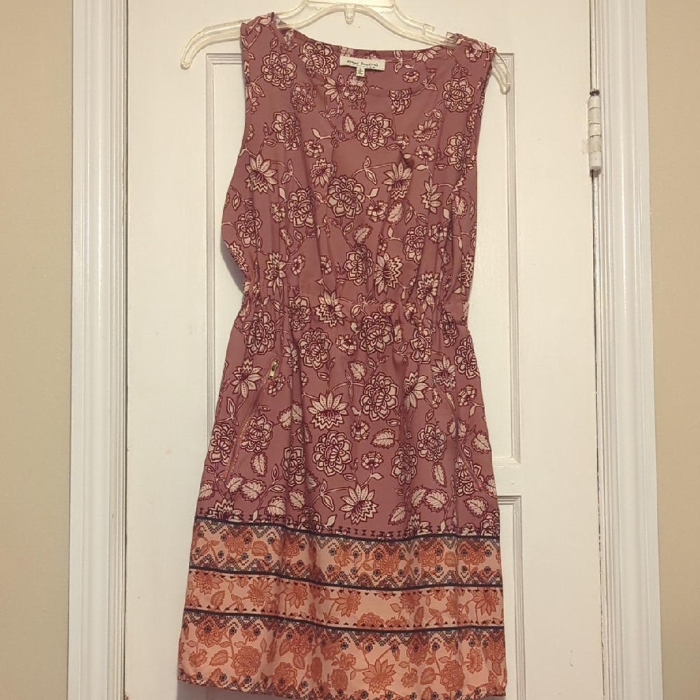 Speed Control Pink Crew Neck Sleeveless Midi Sundress